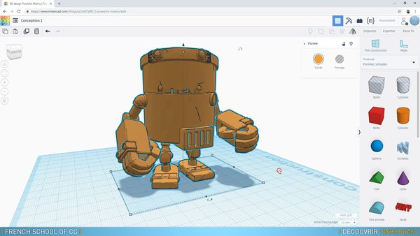 Tinkercad browser-based 3D design software interface with block-based modeling