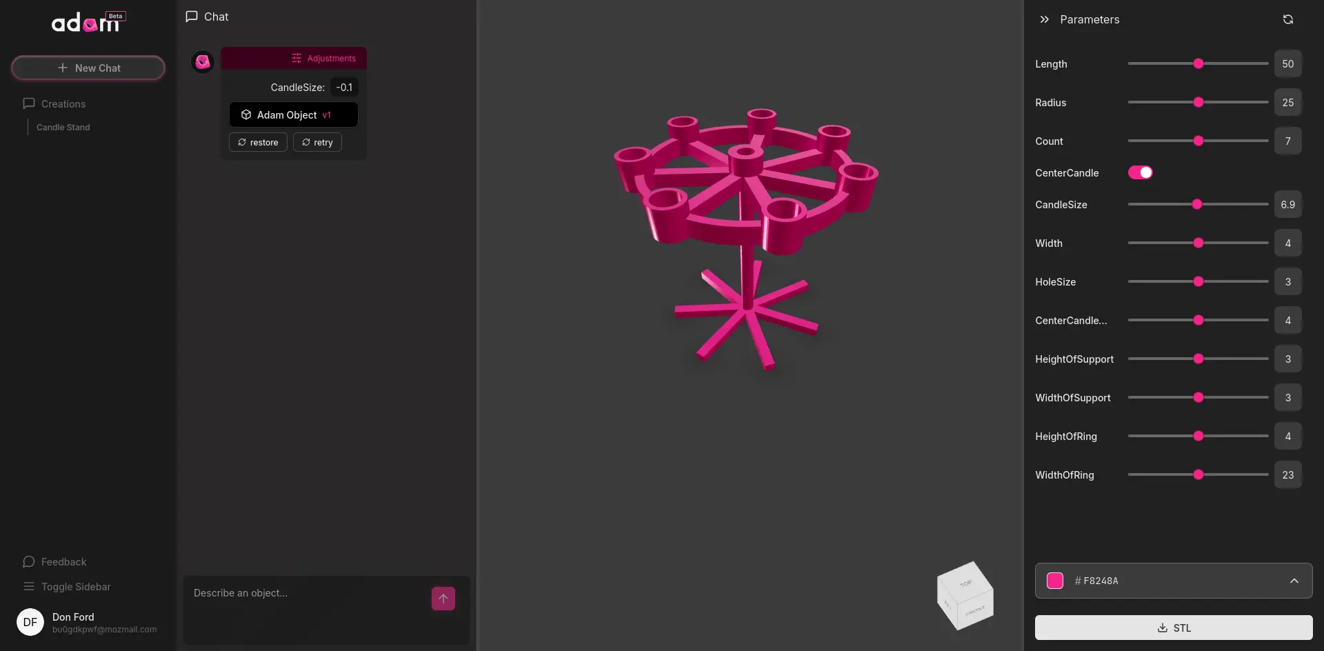 Adam CAD Screenshot
