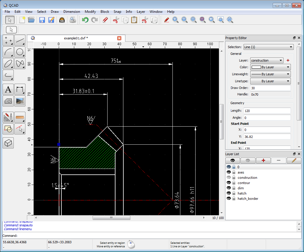 QCAD Screenshot