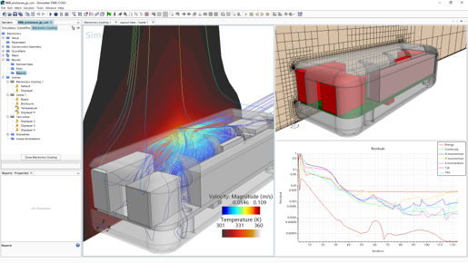Simcenter STAR-CCM+ interface showing complex CFD simulation