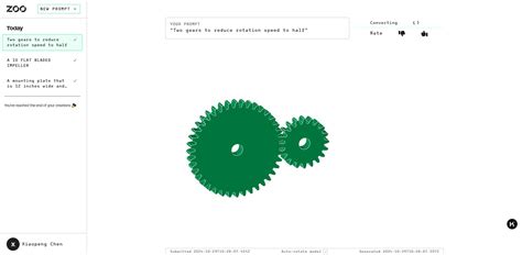 Zoo Text-to-CAD creates 3D geometry from a natural language prompt